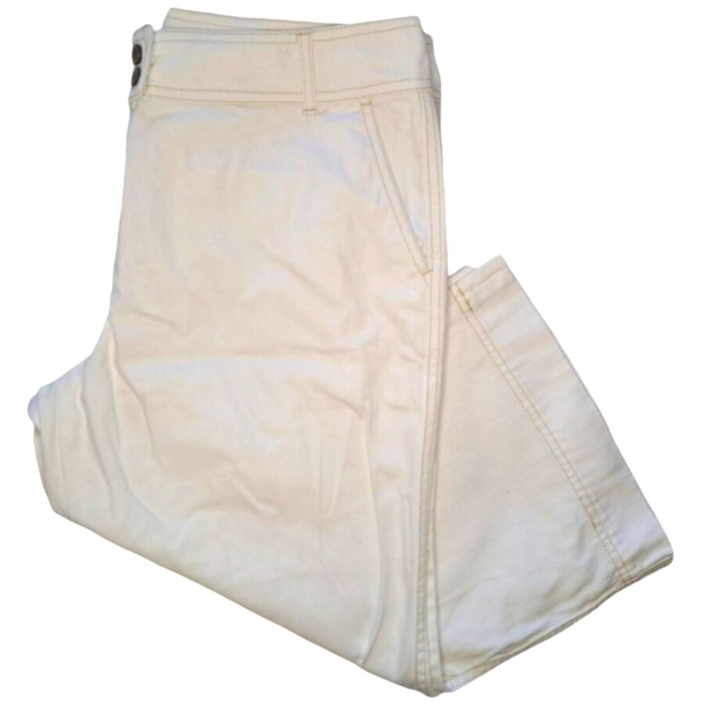 New York & Company White Denim Crops Capris Size 10